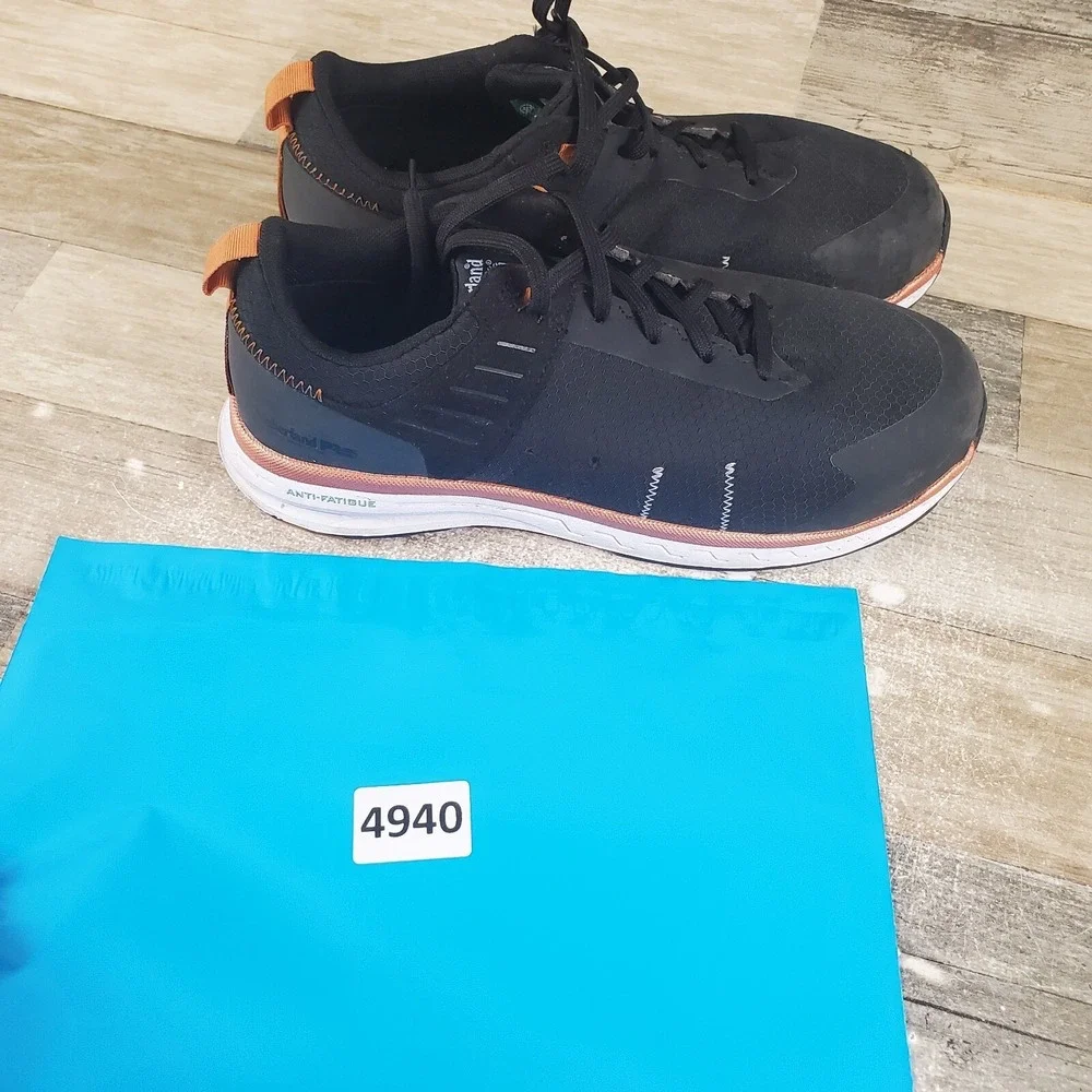 Timberland PRO Overdrive Womens Work Shoes Sz 9 Black Copper Safety Toe Sneakers
